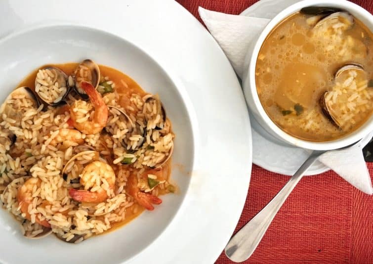 Plato de pescado y arroz, Lagos, Portugal