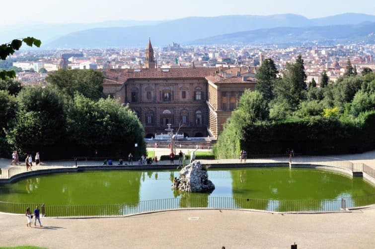 Palacio Pitti, visto desde los Jardines de Bóboli