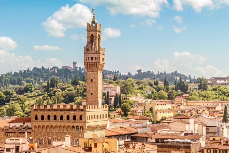 Vista del Palazzo Vecchio, Florencia, Italia